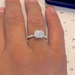 2 carat Moissanite ring 14k white gold